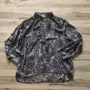 Jennifer Lopez Monochrome Animal Print Top